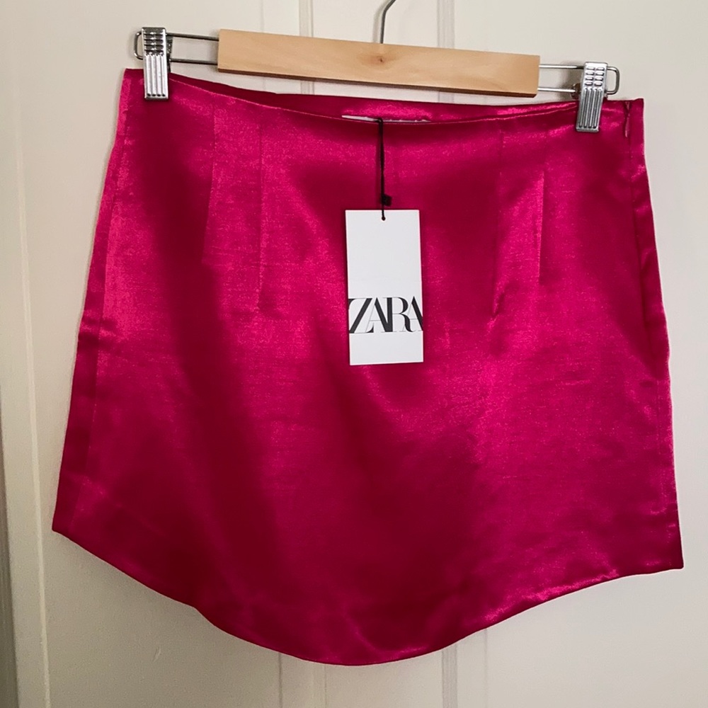 Zara Pink Satin Effect Mini Skirt NWT - Picture 17 of 17
